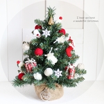 ─ Natural & Warm Christmas ─　赤い毛糸と雪の贈りもの＊あったかニットの45cmクリスマスツリー R&yCH150