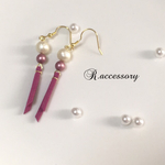 限定♡コットンパールとタッセルのシンプルピアス