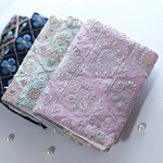 インド刺繍生地の特別な『文庫本専用』ブックカバー｜　マカロンピンクシュガー