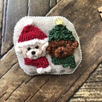 プードル　クリスマス　ブローチ