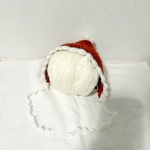 サンタさんボンネット　クリスマス　ベビー　かぎ編み
