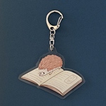 読書ハリネズミアクリルキーホルダー