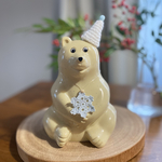 雪の結晶のチョーカーと帽子のセット　しろくま貯金箱