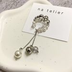 銀のしずくイヤカフ＊ イヤーカフ （片耳）［おまけ付］シルバー×パール×きらめき