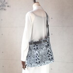 3WAYバッグ（forest tile・ネイビー）ハンドメイド・ミナペルホネン生地使用