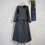 【2000円OFF★16500円⇒14500円】大島紬 着物リメイク👘唐花紋様セットアップ《スヌード＋ペチコート付き》