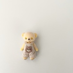 クマ刺繍のサロペット　ハニーベアサイズ