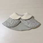 犬猫用 ダウン風ケープコートボア襟(ベージュ) 犬服