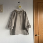 ワッシャーコットンのドルマンスリーブプルオーバー