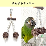 ゆらゆらチェリー🍒の自然派インコさん用おもちゃ