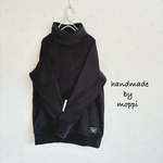 ★ロング丈シンプルフリースタートル★ブラック