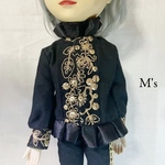 【受注生産】テヤンサイズ｜インド刺繍リボンシャツvol.2・ブラック［M series］