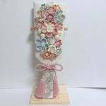 花束のような羽子板　正絹　つまみ細工　初正月　ひな祭り　ハンドメイド