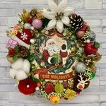 クリスマスリース　木製サンタさんオーナメント〜可愛いトナカイくんがいるよ〜