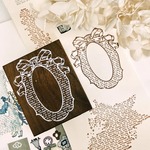 ★12月新入荷★[Journal pages] [JP-024A] Whispered layer series A. Oval ribbon frame スタンプ(1個入)