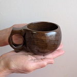 indgo1-7blue様　オーダー作品　黒・神代欅の一木彫りコーヒーカップ