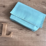 No.9 ちょこっと大きめ横入れお弁当袋 L size＊MUJI エメラルドグリーン