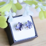プリンセスカット　5㎜アイオライト　一粒マグネットピアス