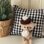 ドール小物＊クリスマスくまさん・ピンクベージュ
