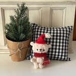 ドール小物＊クリスマスくまさん・ベビーピンク