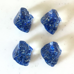 Clear Blue Glitter Faceted Cabochons