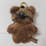 【茶色】もじゃ猫キーホルダーポーチ