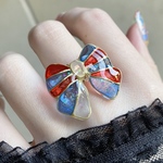 〜夢ガラスリボン🤍💙❤️リング〜