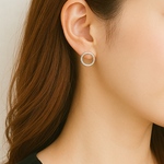 シンプルシルバー925ラウンドピアス