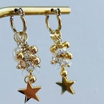 Single star × shower charm 【フープピアス／イヤリング】