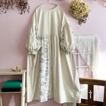 ♡完成品♡ゆったりサイズ♡細コーデュロイ&ジュイパッチワークワンピース。.＊