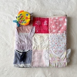 【ベビー服リメイク】【30着】【ビッグサイズ】オーガニックコットンのリメイクブランケット　ベビー服　子ども服　リメイク　105×65cm