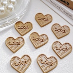 【8個】 ハート　LOVE チョコ　デコパーツ　キャメル