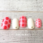 ドット×チェックネイル♡