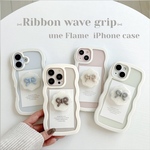 ୨୧Ribbon wave grip 〜うねフレームiPhoneケース୨୧ スマホグリップ　スマホケース