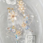 氷と雪の蝶のイヤリング（earrings of  butterfly〜ice and snow butterfly〜）