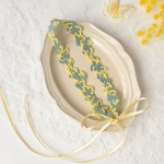 春を呼ぶ♡レモンイエローのミモザの刺繍レースヘアバンド