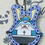 うとん行長しゃん　レザーキーホルダー　ご当地キャラクター　宇土市　12月11日21時より販売  ラベンダー1