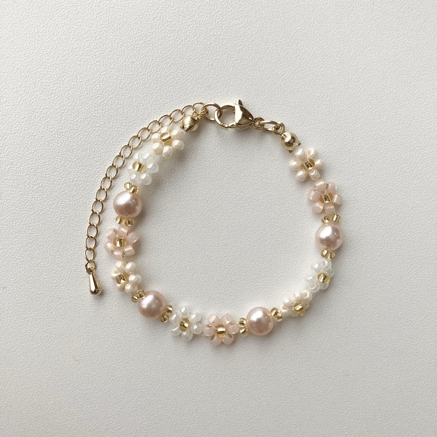 ビーズネックレス 淡水パールネックレス お花 ビーズアクセサリー