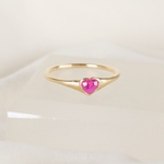 ハートシルキーサファイアのリング k10 11号