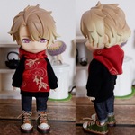 赤金魚×黒パーカーパンツセット（ねんどろいどどーるオビツ11ボディ共有サイ
