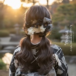 ✨金箔付✨ ▶︎◀︎ふんわりかわいいリボン▶︎◀︎＊ブラック＊成人式、髪飾り、前撮り、振袖、卒業式、袴、ヘッドドレス