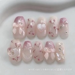 ［イニシャル］ネイルチップ さくらんぼ ピンク ガーリー グミシール付き