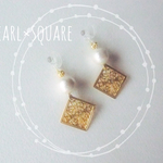 在庫処分sale‼一点のみ‼▷パール×しかくのイヤリング◁