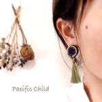 【再16販】秋冬カラー  ビーズ刺繍とタッセルのピアス