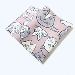 ブックカバー 文庫本サイズ　猫　わるい顔　ピンク