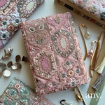 13日(土)21時🕘〜販売！冬の新作❄️インド刺繍生地♡ブックカバー📖 ㉜　文庫本サイズ 文庫本カバー  ブックマーカー&しおり付き(特典‼️)  大人シリーズ　4,000円