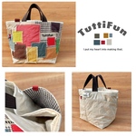 tuttifun＊ginghamcheck irodori canvas bag   A204
