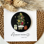 刺繍ブローチorヘアゴム✳︎クリスマスツリーBlack