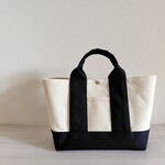帆布横長トートバッグM キナリ×ブラック 倉敷帆布