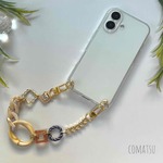 【全機種対応】エスニック調アンティークデザイン ハンドストラップ付きスマホケース 落下防止ホルダー付き スマホカバー